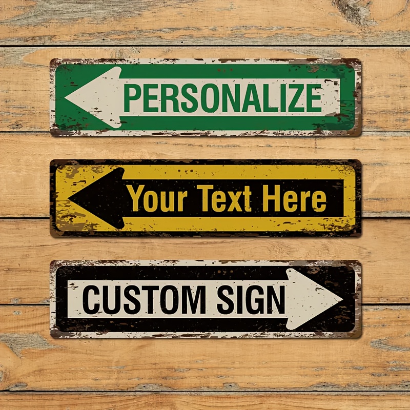 Vintage Collectible Signs - 1PC Papan Nama Jalan Berbentuk Panah