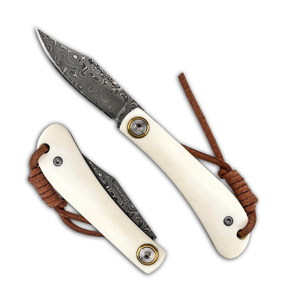 Vintage Collectible Knives - Pisau Lipat Damascus EDC Vintage Ringkas