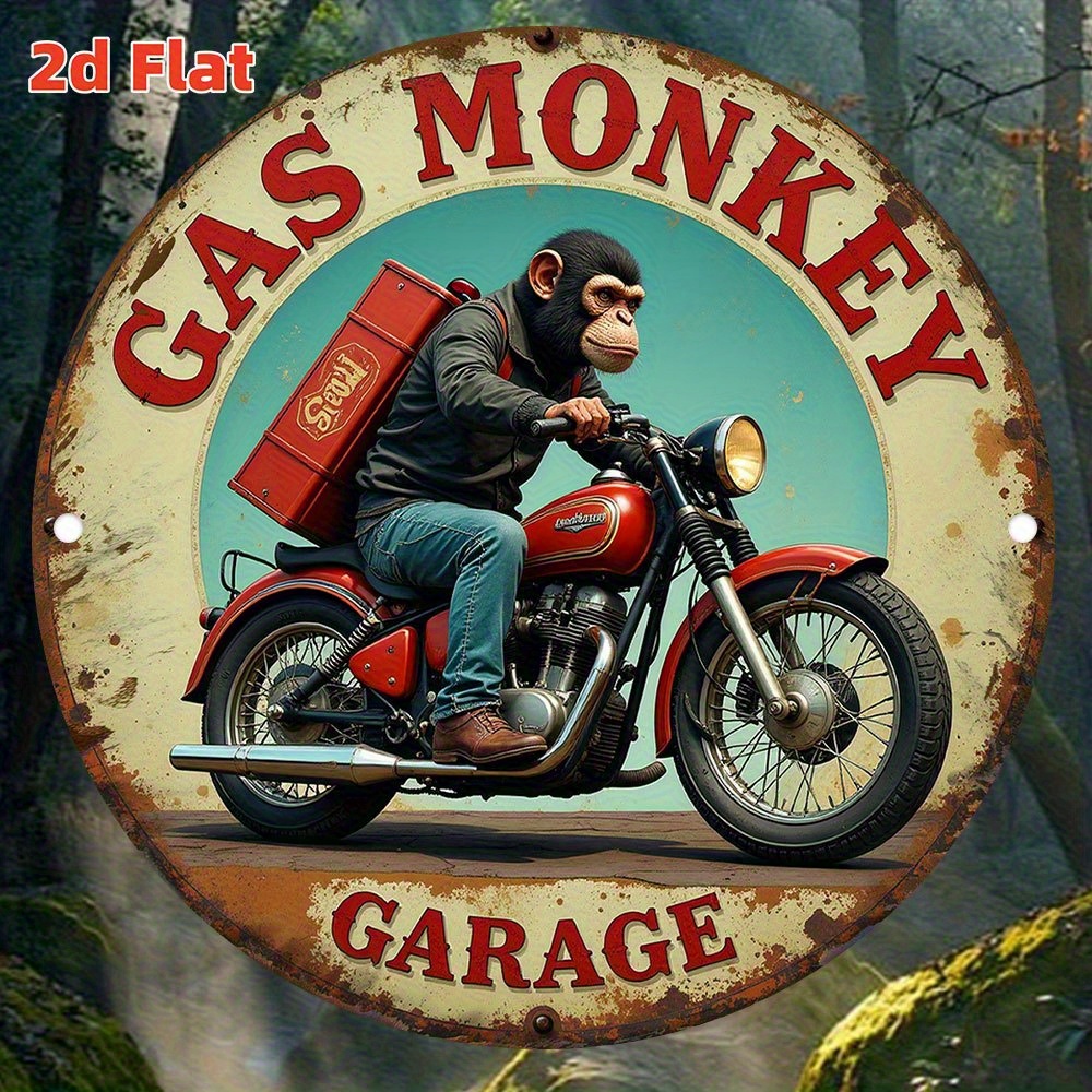 Vintage Collectible Signs - Seni Dinding Garasi Gas Monkey Vintage