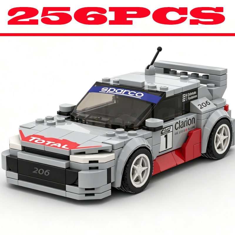 Vintage Collectible Toys - Model Blok Bangunan Mobil Balap Vintage,